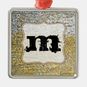 En Métal Ornement initial de l'or et de l'argent de Grunge