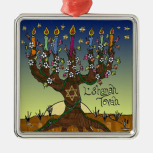 En Métal Ornement Judaica L'shanah Tovah Arbre de Vie