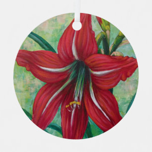 En Métal Ornement Lily Rouge