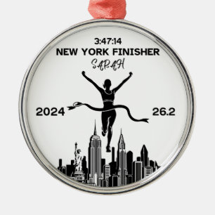 En Métal Ornement marathon personnalisé New York 2024