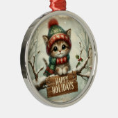 En Métal Ornement Noël Kitty (Droite)
