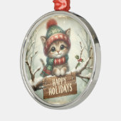 En Métal Ornement Noël Kitty (Gauche)
