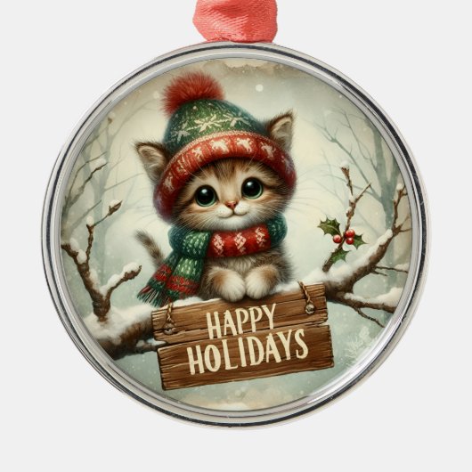 En Métal Ornement Noël Kitty (Devant)
