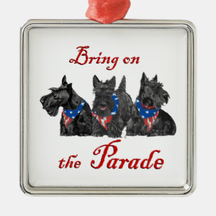 En Métal Ornement Scotties Patriotique