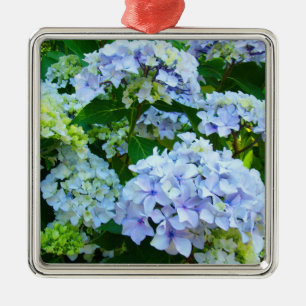 En Métal Ornement Suspendu Fleurs d'Hortensia Bleu
