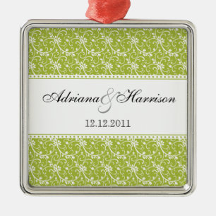 En Métal Ornement tourbillonnant de mariage damassé de