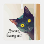 En Métal Peeking Cat Design Ornement (Recto)