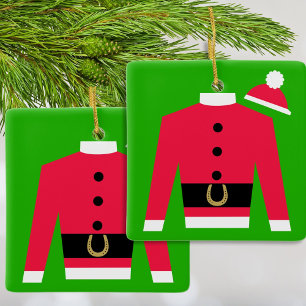 En Métal Père Noël Racing soies Carré ornement