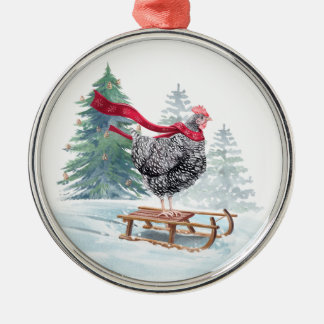 En Métal Poulets Arbre de Noël Ornement mignon Dormir Hen