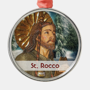 En Métal St Rocco - San Rocco - ornement argenté de St Roc