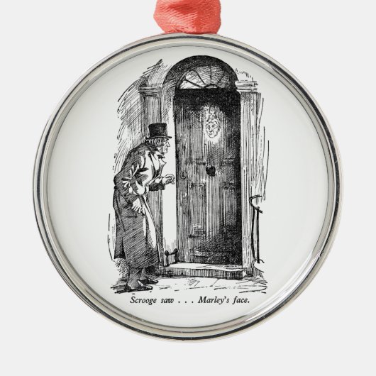 En Métal Un ornement de chant de Noël - le visage de Marley (Devant)