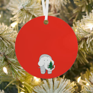 En Métal Un ornement personnalisé de Noël éléphant
