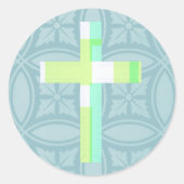 en modern Faith Cross Ronde Sticker (Voorkant)