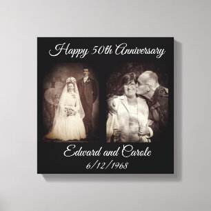 en moderne trouwfoto 50e Jubileum Canvas Afdruk