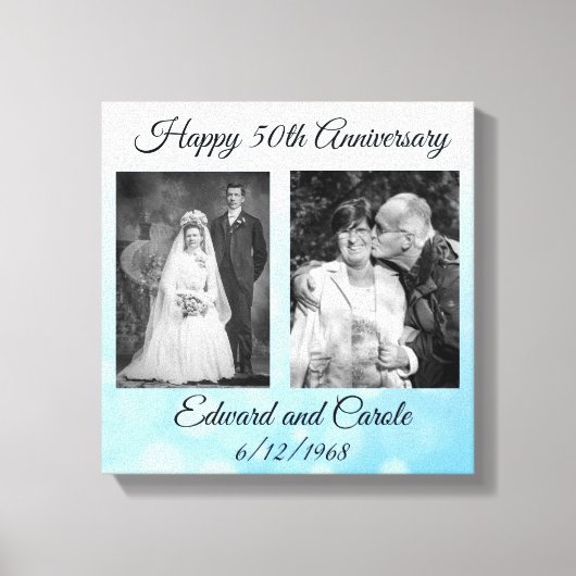  en moderne trouwfoto 50e Jubileum Canvas Afdruk (Voorkant)
