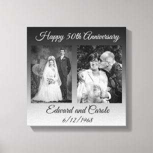 en moderne trouwfoto 50e Jubileum Canvas Afdruk