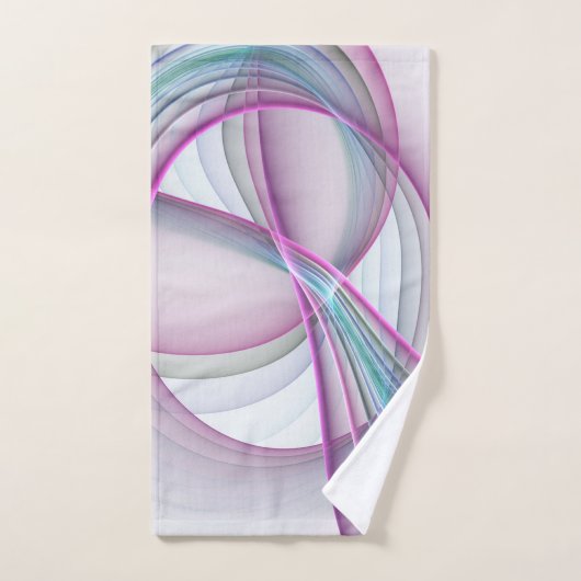 En Mouvement, Art Fractal Abstrait Moderne Coloré (Serviette à main)