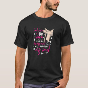 En naar de schuur ga ik Paardrijden Atlete Meisje T-shirt