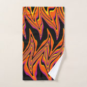 En noir, rose, orange et jaune (Serviette à main)
