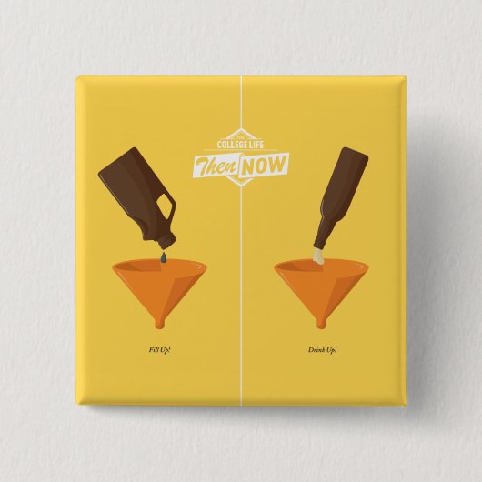 En nu: Beer Pong Vierkante Button 5,1 Cm (Voorkant)