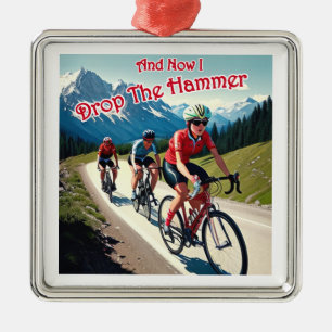 En nu laat ik de hamer vrouw fietsen vallen metalen ornament