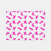 En ook roze Unicorns. Fleece Deken (Voorkant (Horizontaal))