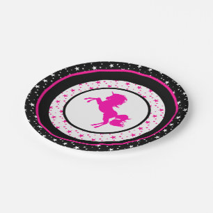 En ook roze Unicorns. Papieren Bordje