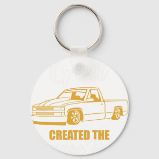 en op de vintageth dag creëerde god het vierkante sleutelhanger