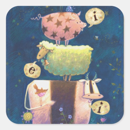 En op dit Boerderij Vierkante Sticker (Voorkant)