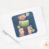 En op dit Boerderij Vierkante Sticker (Envelop)