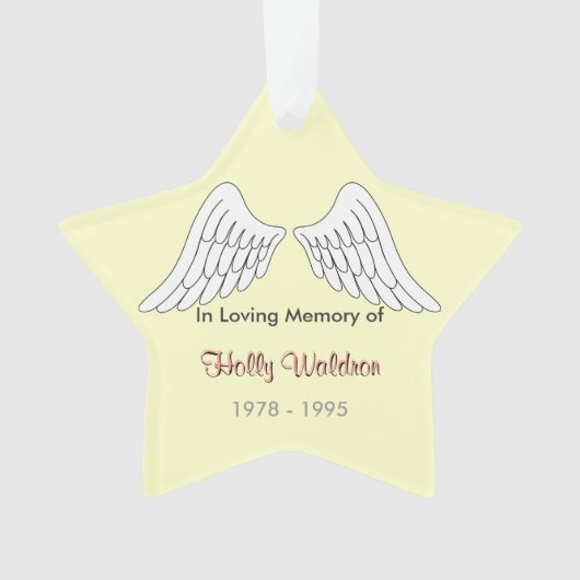 En ornement affectueux d'étoile de mémoire (devant)