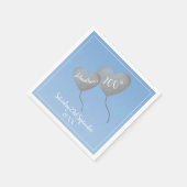 En Papier 100e anniversaire ballon bleu serviette (Coin)