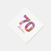 En Papier 70e anniversaire fête floral rose violet serviette (Coin)