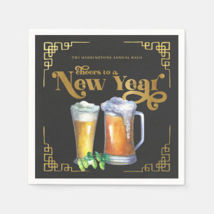 En Papier À la nouvelle année Serviette de bière houblonné