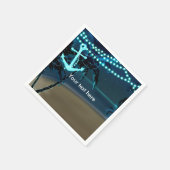 En Papier Ancre & Palm Trees Beach Mariage de nuit serviette (Coin)