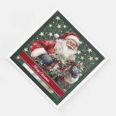 En Papier Aquarelle intemporelle Santa Claus Table serviette (Coin)