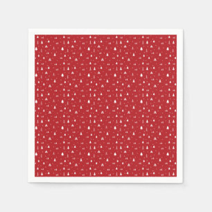 En Papier Arbres de Noël et Flocons de Neige Serviette