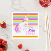 En Papier Art Unicorne arc-en-ciel 2e anniversaire serviette (En situation)