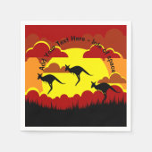 En Papier Australie Kangaroo Red Black Yellow Serviette (Devant)