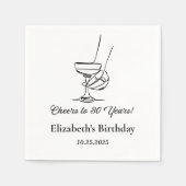 En Papier B&W moderne Cheers à 30 ans Anniversaire serviette (Devant)