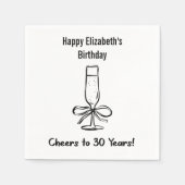 En Papier B&W moderne Cheers à 30 ans Anniversaire serviette (Devant)