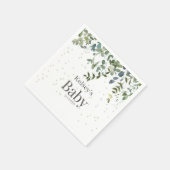 En Papier Baby shower de verdure simple Eucalyptus serviette (Coin)