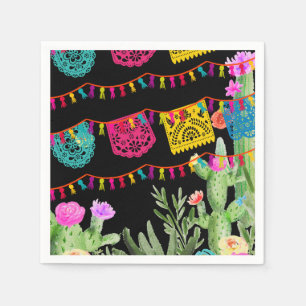 En Papier Banderoles de Fiesta Mexicaine Serviette Floral Ca