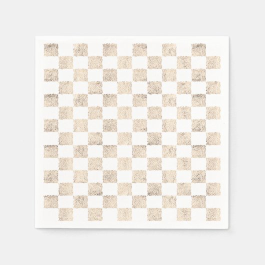 En Papier Bandes à serviette motif du tableau à chèques or r (Devant)