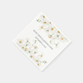 En Papier Blanc Daisy Greenery Customisé de jolies serviette (Coin)