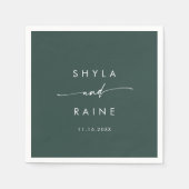 En Papier Boho Chic Emerald Green Monogram Mariage serviette (Devant)