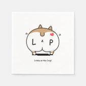 En Papier Boissons sur la serviette Corgi (Devant)