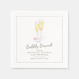 En Papier Bubbly brunch champagne bulles évènement serviette
