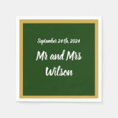 En Papier Cadre de script or élégant sur serviette de cockta (Devant)