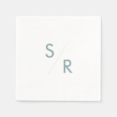 En Papier Chic Boho Turquoise et blanc Monogrammes serviette (Devant)